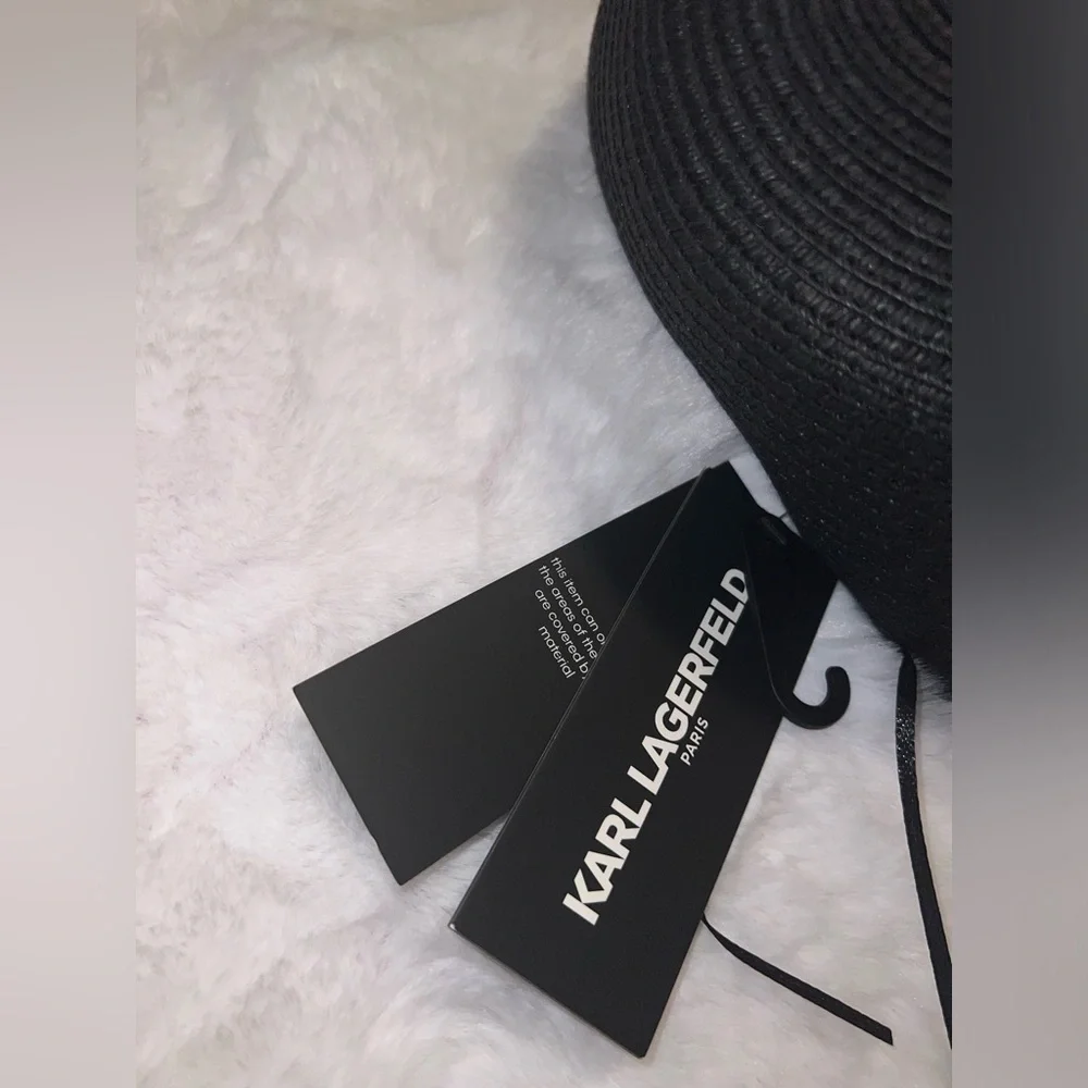Karl Lagerfeld Black Hat with Elegant Details - Picture 3 of 4